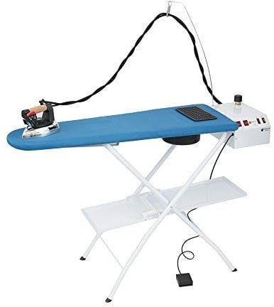 EOLO Asse da Stiro Professionale AS07 Piano Riscaldato Aspirante 112x42 cm Stabile Richiudibile Caldaia a Risparmio Energetico Ferro Professionale Altezza Regolabile