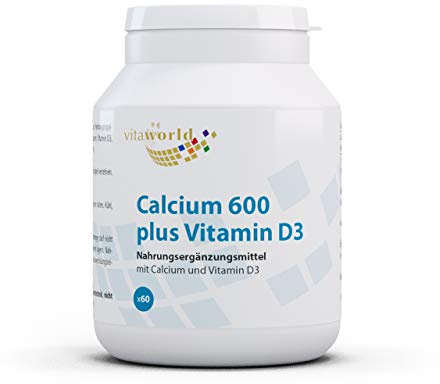 Vita World 3 Pack Calcium 600Mg + Vitamin D3 3 x 60 Tablets Made in Germany