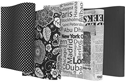 HRB Geschenkpapier 20 Rollen, Black und White Papier 2m x 0,70m