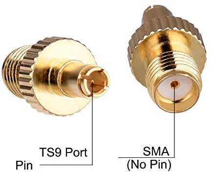 4G LTE Antenne Adapter Adaptateur TS9 vers SMA- Convertisseur SMA Femelle vers TS9 mâle RF Connecteurs plaqués Or for 4G Router Huawei WiFi/GSM / 3G / 2G Mobile Hotspots