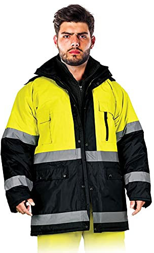 Rawpol Warnjacke Warnschutz Pilotenjacke Arbeitsjacke Warnschutzjacke Winterjacke(Blue-Yellow) (XL)