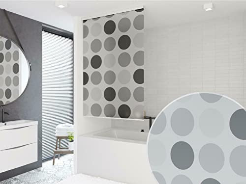 KSHANDEL24 Tenda a rullo per doccia a mezza cassetta personalizzato, Tende da bagno, modello retrò, grigio antracite, lunghezza e larghezza a piacimento (fino a 100 cm, fino a 240 cm)