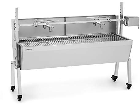 Klarstein 2-in-1 Kit Arrosto e Barbecue Elettrico Portatile, Barbecue Grill con Ruote da Trasporto, Barbecue con Griglia in Acciaio Inossidabile da Giardino, Barbecue da Terrazzo, Campeggio, Balcone