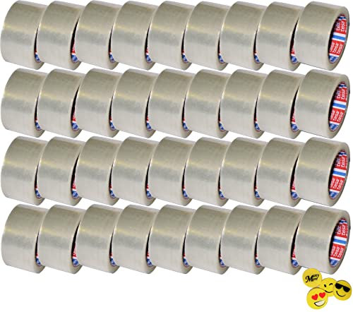 tesa 36 Rollen Klebeband 64014 Transparent Paketklebeband 66m x 50mm +Gratis Tesafilm [15mm X 10m]