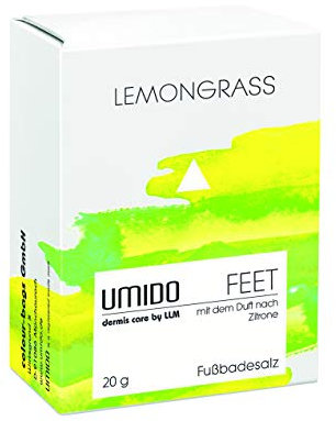 UMIDO Fußbadesalz 20 g Lemongrass - Badezusatz - Fußbad - Fußpflege bei Fußpilz - Nagelpilz - Fußgeruch - 1 x Badesalz 20 g (2-FPF)