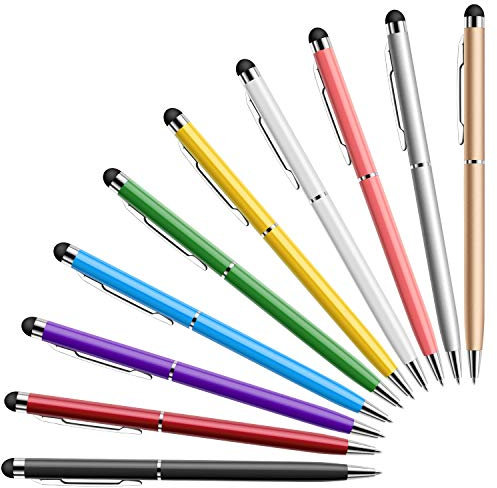 MEKO Tablet Stift, 10er Pack Touchscreen Stifte mit dem schwarzen Kugelschreiber, 2 in 1 Stylus Pen für Smartphone iPhone iPad Android Samsung Microsoft Surface Tab &Tablets