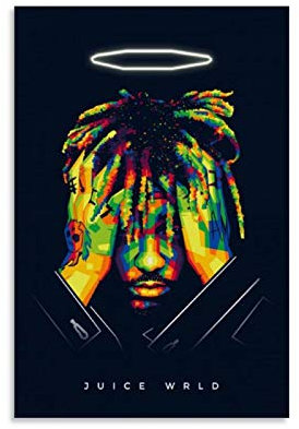 Hip-Hop-Poster, Motiv: Rapper Juice Wrld 10, dekoratives Gemälde, Leinwand, Wandkunst, Wohnzimmer, Poster, Schlafzimmer, Gemälde, 60 x 90 cm