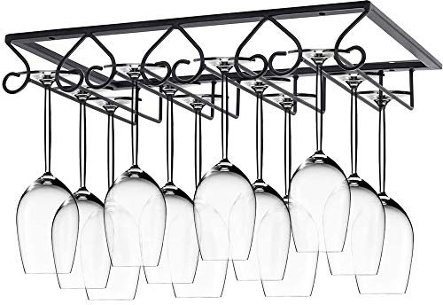 SDFSD Hängender Gläserhalter, Weinglashalter, Weinglashalter aus langlebigem Metall, mit 4 Schrauben, für Bar, Weinschrank, Küche (4 Slots)