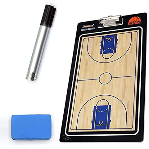 QQAA Basketball-Taktikbrett, Coaches Marker Brett, Doppelseitige Trainer-Klemmbrett-Basketball-Taktisches Brett, Größe: 40cmx25cm