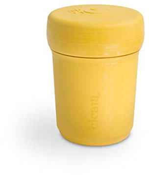 Cicara Mono Light Yellow - Tazza Caffè Ecosostenibile ideale per l'Ufficio, 100% Stile, 0% Rifiuti, Prodotto Italiano, Chiusura non ermetica