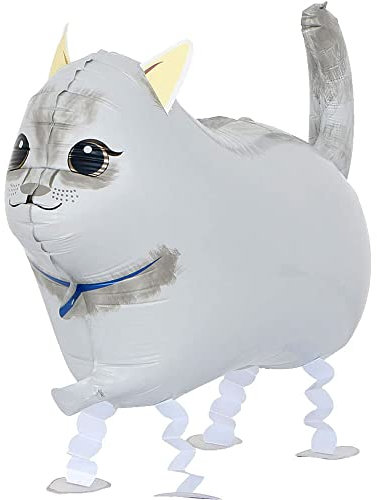 Airwalker Folienballons * Laufende Tiere * als Deko für Geburtstag und Party | 34-115cm groß | Walking Animals Kinder Kindergeburtstag Partydeko Luftballons Ballons, Edition: Katze