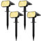 Flaow Solar Garden Lights, 65 LED Spot Lights Outdoor, Warm White Powered Waterproof Landscape Spotlights, Dusk-to-Dawn for Pathway Wall Porch, 4 Pack