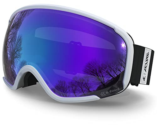 ACURE Skibrille Herren Damen Erwachsene,Snowboard Brille Skibrillen Verspiegelt für Brillenträger, Ski Goggles Schneebrille mit Anti Beschlag UV-Schutz für Jungen und Mädchen