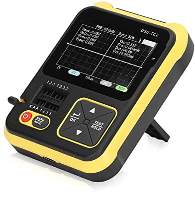 Kit D'oscilloscope Numérique Portable 2 en 1, Multimètre D'oscilloscope TFT 2,4 Pouces avec Taux D'échantillonnage de 2,5 Ms/s, Testeur de Transistor de Forme D'onde de Signal avec Sonde P6100