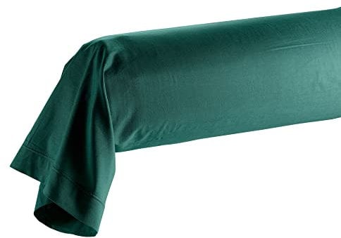 douceur d'intérieur, Kissenbezug für Nackenrolle (85 x 185 cm), Biolina Smaragd, 100% Bio-Baumwolle