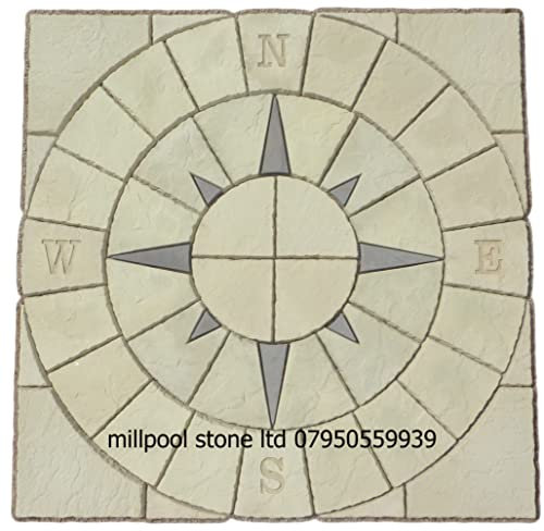 1.8m Nautical Compass With Square off kit Paving Stone Circle Feature Patio Garden Concrete Flags (Delivery Exceptions)