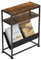 ZEXVIDA Small End Table for Small Spaces - Slim Side Table with Magazine Holder,2 in 1 Design Narrow End Table Living Room,Skinny Bedroom Nightstand Thin Side Magazine Table (Rustic Brown)