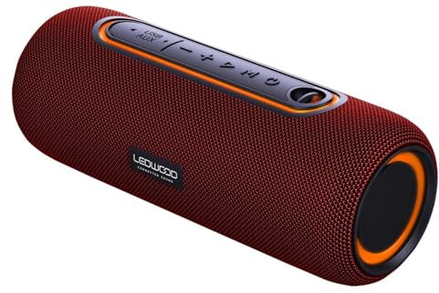 Ledwood Enceinte Nomade XTREM140 LD-XT140BT-RED, 100W / 10W RMS, Bluetooth 5.0, TWS - Etanche IPX5, Autonomie 6H