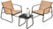 GIANTEX 3 TLG. Gartenmöbel Set, Balkonmöbel Kleiner Balkon, Lounge Möbel Outdoor, Balkon Möbel für 2 Personen, Gartenlounge 2 Stühle & Tisch, Garten Sitzgruppe Gartengarnitur aus Textilene wetterfest