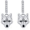 OHAYOO Wolf Ohrringe 925 Sterling Silber Wolf Huggie Creolen Ohrringe Tier Schmuck für Unisex Damen Herren Mädchen Teenager Geschenke