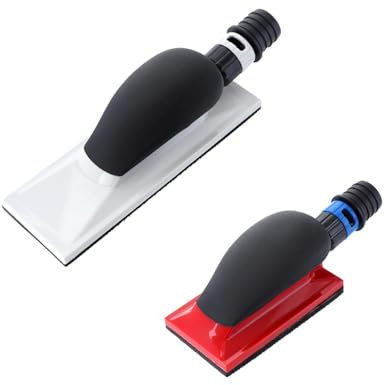 2Pcs Hand Dust Free Sanding Block, 70x198mm/70x124mm Extraction Sanding Grinding Sponge Block with Handle for Polishing, Cleaning