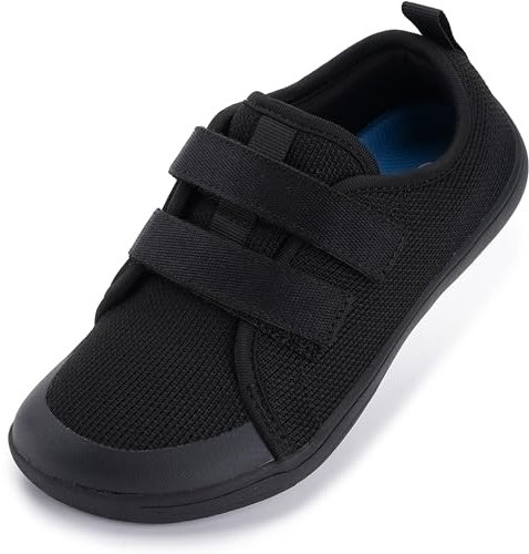 WHITIN Barfußschuhe Kinder Barfussschuhe Jungen Mädchen Breite Weit Barfuß Barfuss Schuhe Barefoot Shoes Sneaker Walkingschuhe Traillaufschuhe Schwarz 34 EU