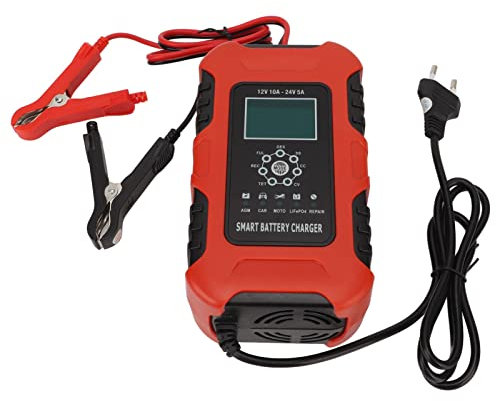 Agatige Intelligente Batterieladung, Batterie-Desulfator Mit Temperaturkompensation, Automatische Lade-Digitalanzeige 7 Stufen AC 100-240 V Für Autobatterie-Desulfator(EU)