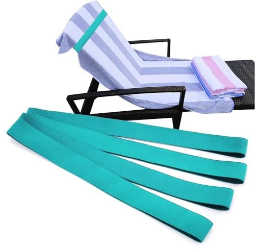 Uezeth 4 PCS Towel Bands, Beach Towel Bands, Beach Towel Clips Beach Pool Cruise Chairs, Beach Accessories, Cruise Essentials Beach Accessories The Better Towel Holder Beach Towel Clips (B), HW1636