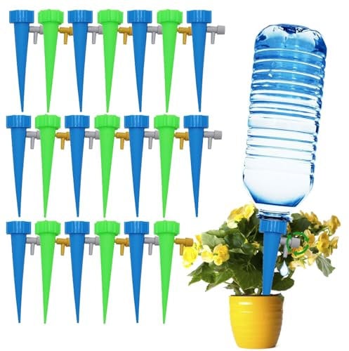 Xiujuers 20 Pezzi Dispositivo di Irrigazione Automatico, Sistema di Irrigazione Regolabile, irrigazioni a goccia bottiglia, irrigazione a goccia per vasi per Domestica, Interni, Fiori, Bonsai