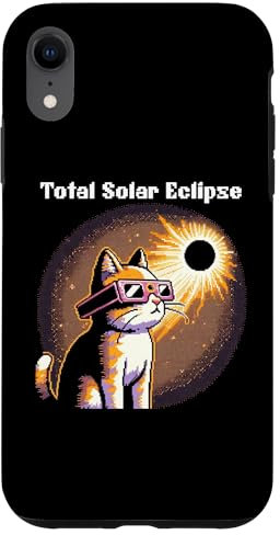 Hülle für iPhone XR Solar Eclipse Tee Katze trägt Sonnenfinsternis Brille