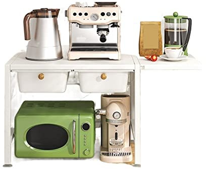 Estante organizador de almacenamiento para microondas de cocina con cajones, unidad multifuncional para encimera, horno, olla arrocera eléctrica, freidora de aire, estante para organización del hogar