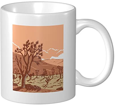 Lsjuee Joshua Tree Desert Within Joshua Tree National Park California and Nevada Coffee Mug 11 Oz Double-Sided Print Mugs Tea Cup for Great Gifting Office Home Coffee Mugs