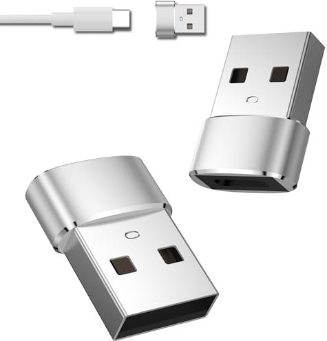 Oumida 2 Pack Adaptador USB C a USB, Adaptador USB C Hembra a USB Macho, para Carga Rápida y Sincronización de Datos, Compatible con Todos los Productos Electrónicos con Puerto de Carga USB C