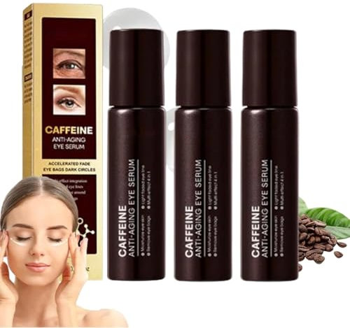 Eyozen Caffeine Anti-Aging Eye Serum,Coffee Under Eye Serum,Caffeine Eye Serum Under Eye Roller Cream,Retinol & Caffeine Anti-Wrinkle Eye Serum Oil for Dark Circles And Puffiness (3 Pcs)
