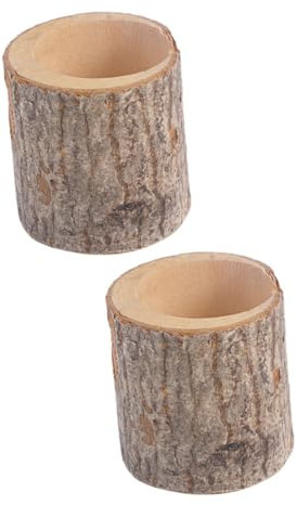 Alipis 2St Kerzenständer aus Holz Handgemacht Kerzenhalter Pinienholz Kerzenhalter Natürlicher Kerzenhalter Natürlicher Kerzenständer Pinienholz Kerzenständer Tischkerzenhalter Bambus