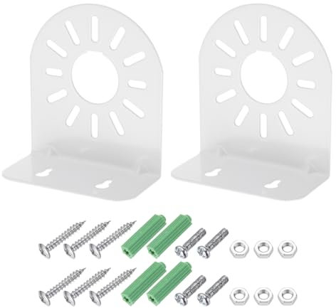 PATIKIL Dome Security Camera Mounting 4.53 Inch, 2 Pack Universal L-Shape Dome Right Angle Wall Mounting Bracket Aluminum Alloy, White