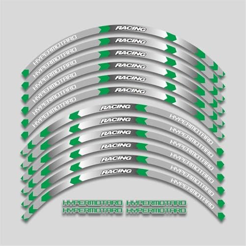 QIBBEI Decalcomanie per Cerchioni 17 Pollici Adesivi Moto Rim Decalcomanie Ruote Nastro Riflettente della Banda per D&ucati Hypermotard 939 821 796 950 1100(Color8)