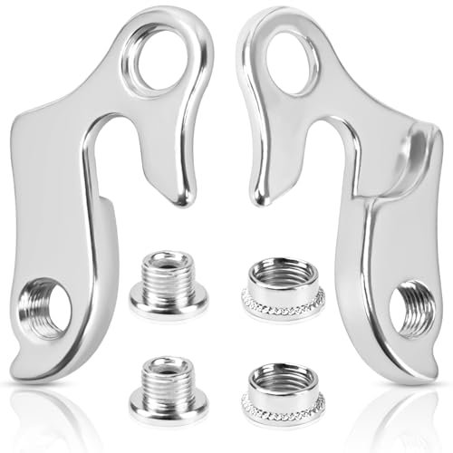 FLEXNOVA Schaltauge, 2 Stück Mech Schaltauge Fahrrad Heckhaken mit Befestigungsschrauben Aluminiumlegierungs Schaltauge Cube Ersatz Schaltwerk Aufhänger Schaltwerkhaken Bike Gear Hanger für Fahrrad