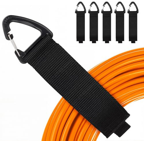 6-Pack Heavy Duty Storage Straps, Velcro Straps with Triangular Buckle, Hook and Loop Strap for Cables, Wires, Rope, Hoses, Organization for Home, Garage or Workshop