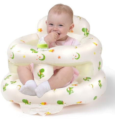 Seggiolino gonfiabile per bambini dai 3 mesi in su, sedia gonfiabile con pompa ad aria integrata, sedile da esterno, sedile da doccia, sedili da pavimento