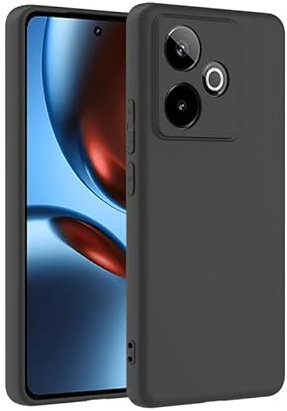 Afikyutu Funda para Realme GT 7, Carcasa de Silicona de TPU Suave, Anti-rayones, Antigolpes Protección Móvil Cover-Negro