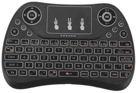 RiToEasysports Tastiera Wireless, Tastiera Touchpad Mini Compact Remote Control per Laptop per PC TV