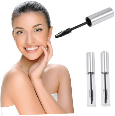 LIFKOME 4 Stück Leere Mascara Tuben Set mit Silbernem Deckel Eyelash Brush Tubes Trichter und Pipetten Transparent zum Nachfüllen von Wimperntusche und DIY Wimperncreme Kosmetische
