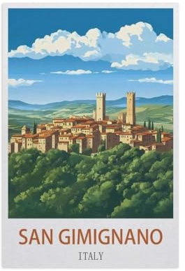 San Gimignano Italy，Jigsaw Puzzles for Adults 1000 Piece, Classic Puzzle Teens Boys Girls Puzzles Sturdy Tight Fitting Pieces,Letters On Back for Ideal Challenging and Gift（50x70cm）-FX53