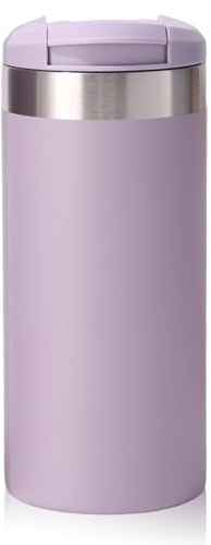 Insulated Travel Mug 350ml, Leakproof Stainless Steel Thermal Cup with Flip Lid - Keeps Hot 8 Hours/Cold 12 Hours, Vacuum Flask for Car, Office, Gym, Camping (Purple)