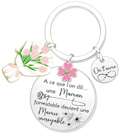 XWXWXW Cadeau Fete Des Grand Mere Porteclef Fete Mamie, Cadeau Grand Parent, Porte Clef Mamie Original, Idee Cadeaux Grand Mere,Noel, Anniversaire