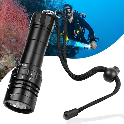 Sofirn SD05 Scuba Dive Light, 3000 Lumen Superhelle Unterwasser-Taschenlampe, IPX8 Wasserdicht 100M Tauchlampe, Magnetischer Ringschalter, 4 Modi für Nachttauchhöhlenwrack