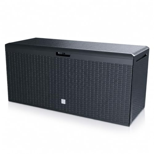 BigDean Gartenbox Auflagenbox abschließbar Anthrazit 290 Liter 114x60x47cm