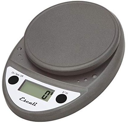 Escali Primo Digital Food Scale Multi-Functional Kitchen Scale and Baking Scale for Precise Weight Measuring and Portion Control, 8.5 x 6 x 1.5 inches, Metallic