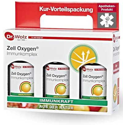 Dr. Wolz Zell Oxygen® Immunkomplex* 3x 250 ml - Konzentrat mit natürlichen Enzym-Hefezellen Dr. Wolz® - Komplex für Immunsystem* - Vitamine, Mineralstoffe & Spurenelemente - Immun-Kur